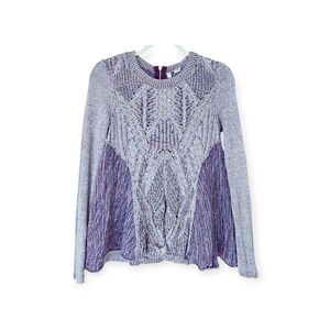 Moth Anthropologie Purple Cable Knit Sweater XS Excellent Pre-owned Condition